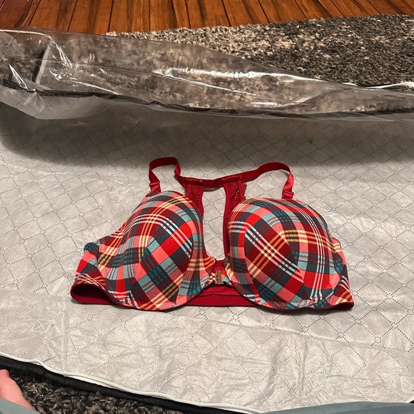 Cacique Lane Bryant Red Bra Front Closure Adorable Back with Lace 42DD NWOT - Picture 8 of 12